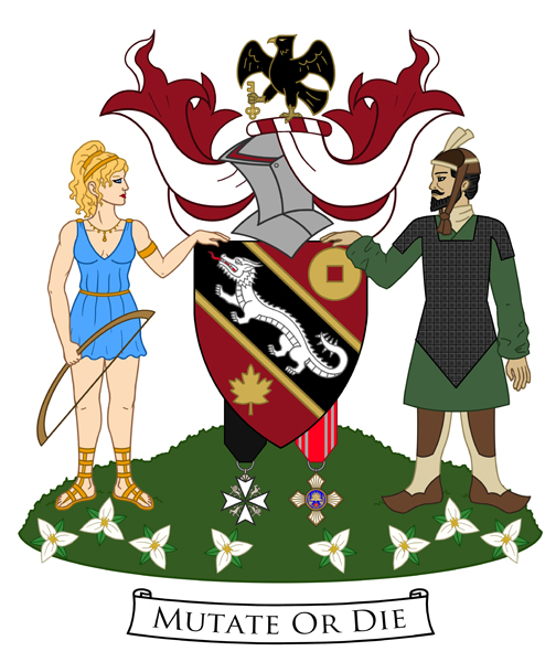 Mak coat of arms with supporters by Tina Olah